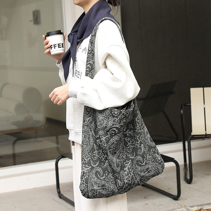 Women's Artistic Canvas Fashion Embroidery Thread Pattern Shoulder Bags