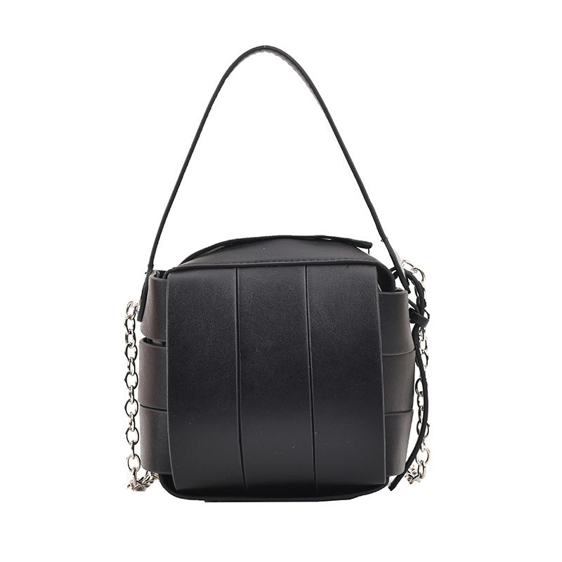 Women's Female Contrast Color Personality Commuter Simple Woven Women's Messenger Bag