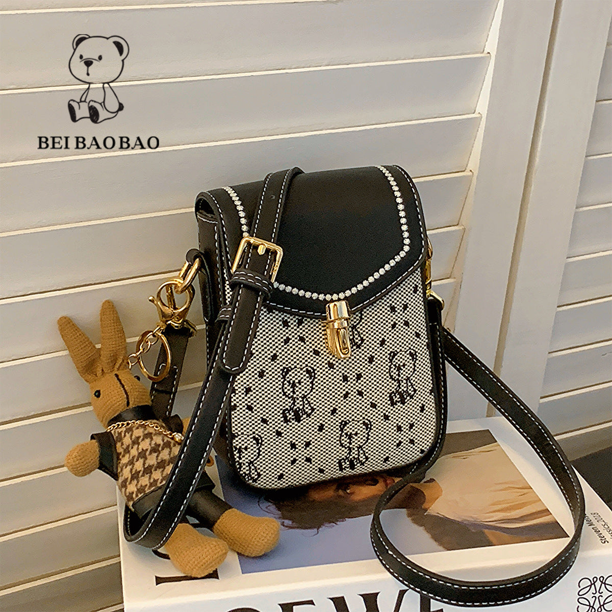 Women's Source Daily Niche Design Contrast Color Mobile Phone Bag
