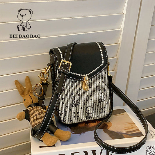 Women's Source Daily Niche Design Contrast Color Mobile Phone Bag