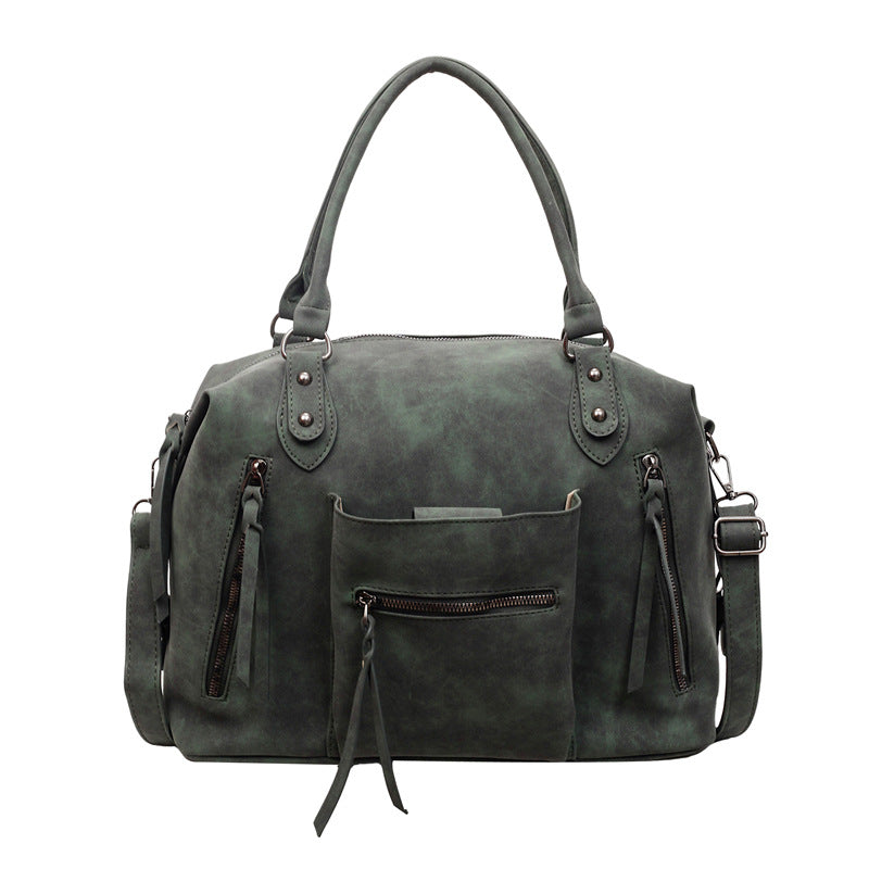 Women's Spring Retro Portable Soft Leather Large Tote Bags