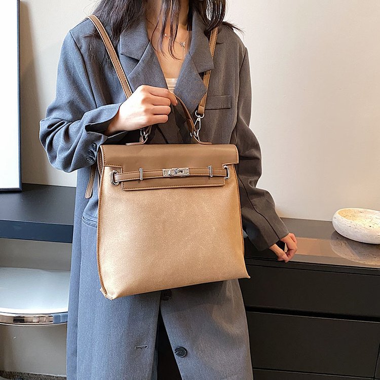 Women's Winter Color Block Matte Retro Commuter Women's Backpack