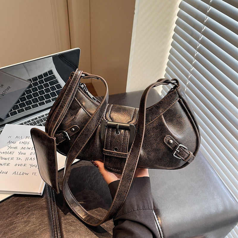 Women's American Retro Commuting Elegant Motorcycle Trendy Fashion Women's Messenger Bag