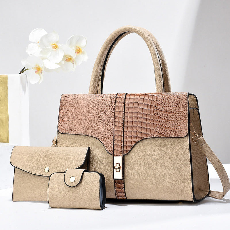 Women's Fashion Three-piece Set High Sense Alligator Underarm Bag
