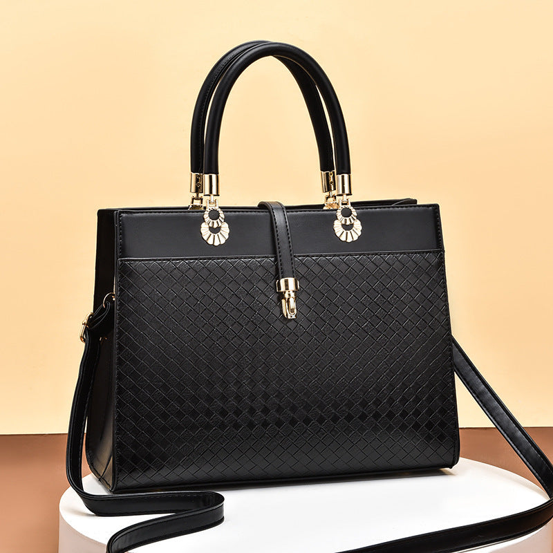 Women's Large Capacity Hand-held Woven Pattern Big Women's Shoulder Bag