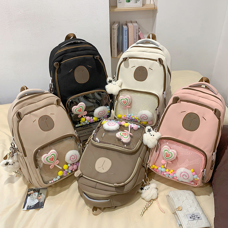 Cartoon Niche Design Two-dimensional Transparent Layer Backpacks