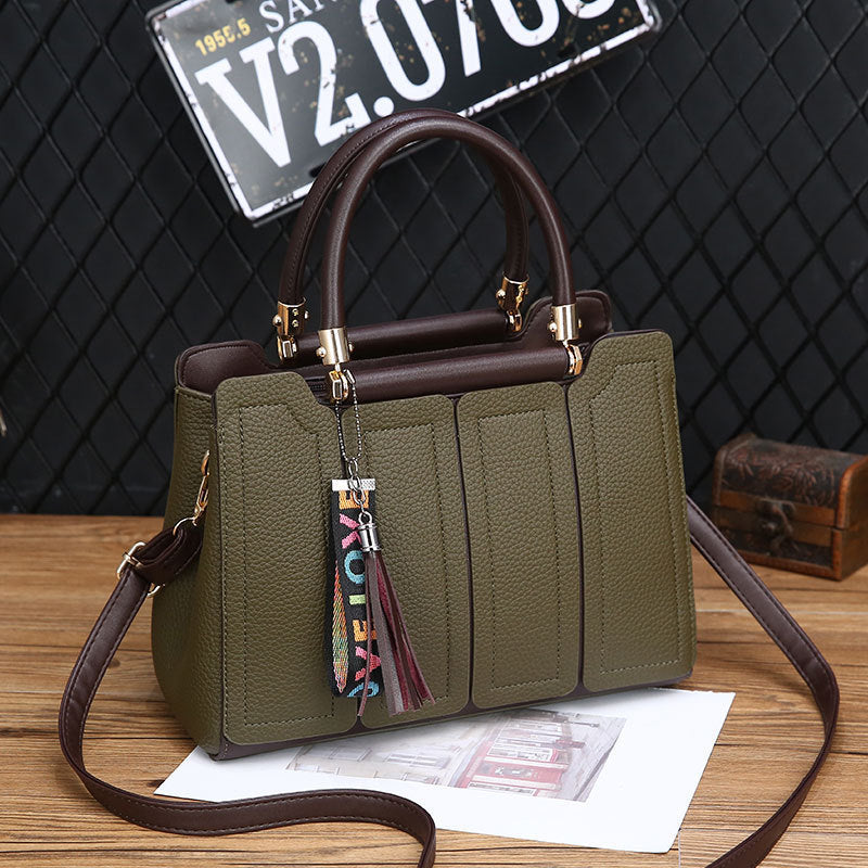 Women's Single Large Capacity Simple Fashion Solid Color Stitching Women's Shoulder Bag