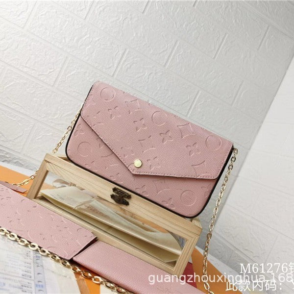Women's Three-in-one Envelope Fashion Embossed Chain Women's Messenger Bag