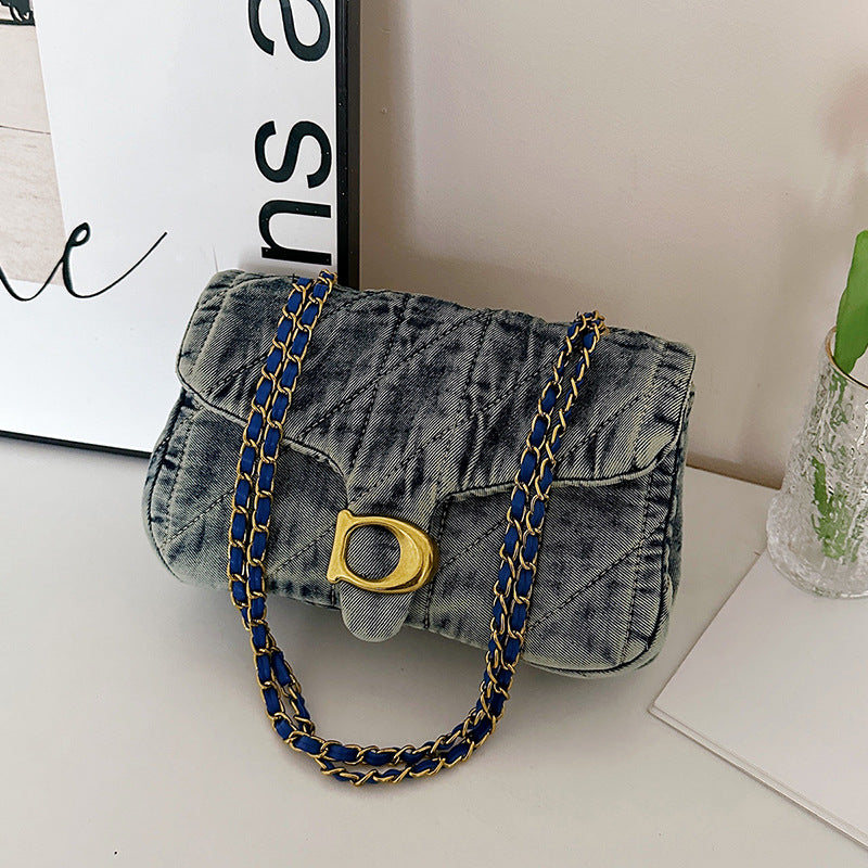 Women's Retro Distressed Denim Underarm Fashion Commuter Women's Shoulder Bag