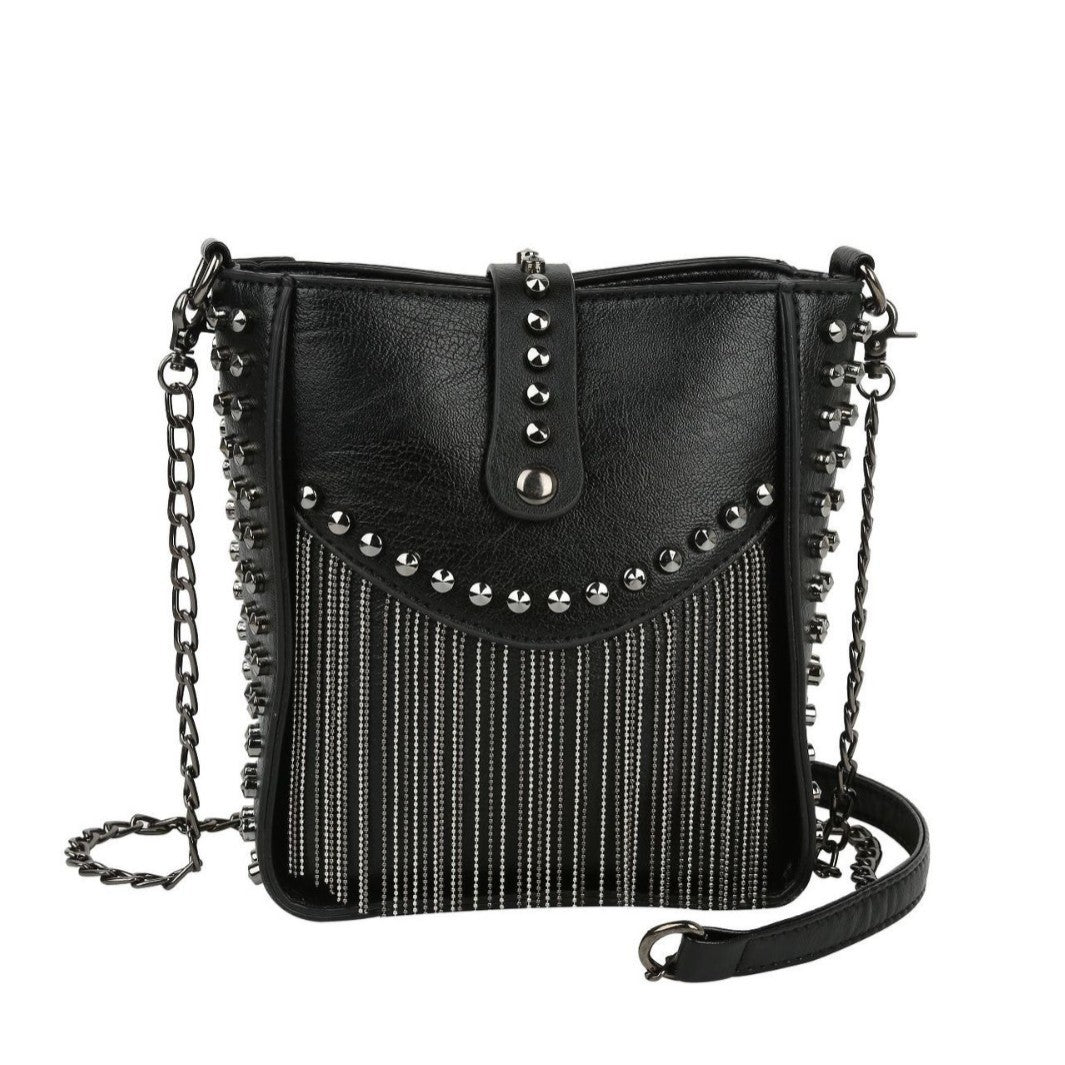 Good-looking Tassel Trendy Fashion Chain Rivets Cell Shoulder Bags