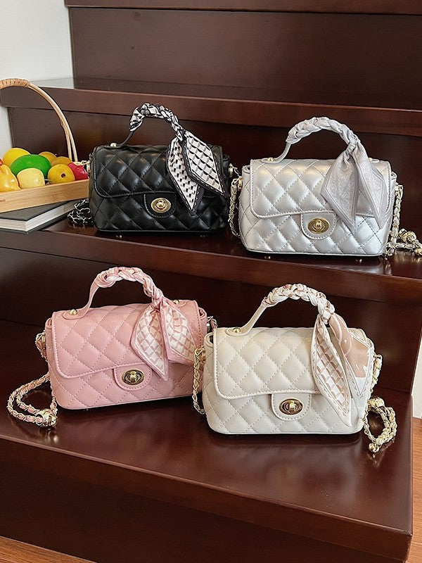 Women's Classic Style Sheepskin Rhombus Chain Portable One Women's Messenger Bag