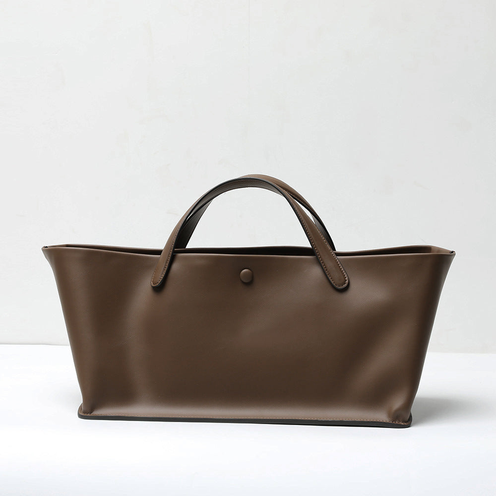 Leather Minimalist Cowhide Commuter Large Capacity Totes High-grade Handbags