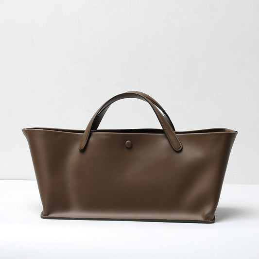 Leather Minimalist Cowhide Commuter Large Capacity Totes High-grade Handbags