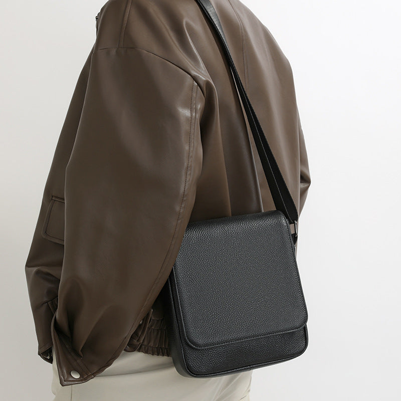 Men's Simple First Layer Cowhide Classic Popular Genuine Bags
