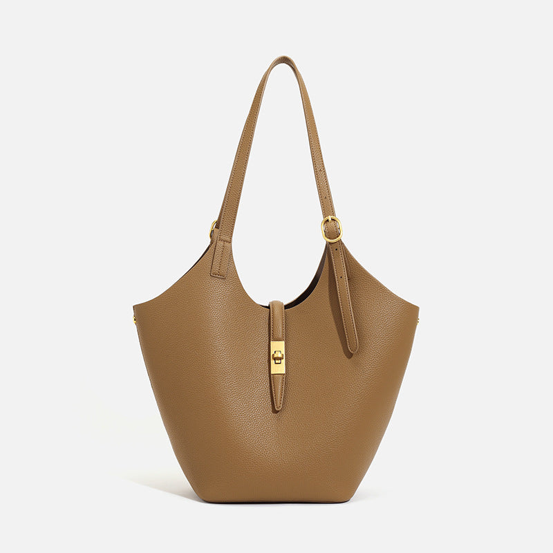 Women's Leather Summer Tide Large Capacity Cowhide Son Underarm Bag
