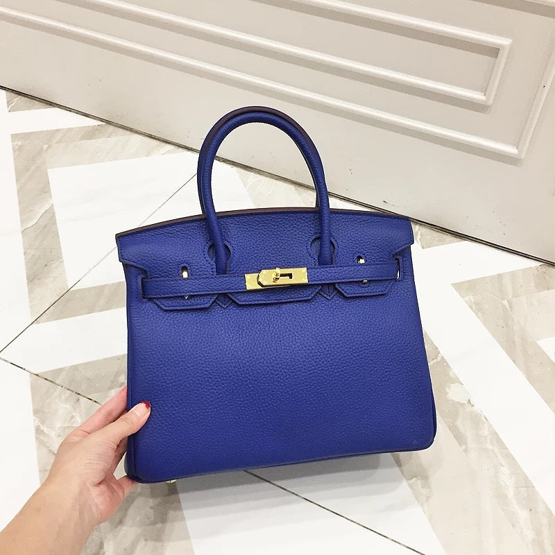 Cowhide Grain Gold Sier Genuine Leather Fashion Large Capacity Portable Women's Handbag