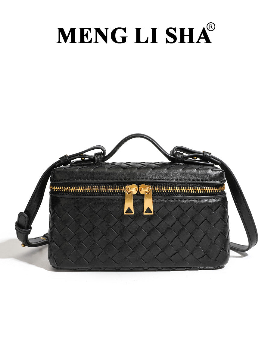 Classic Elegant Women's Hand-woven Box Lunch Women's Shoulder Bag