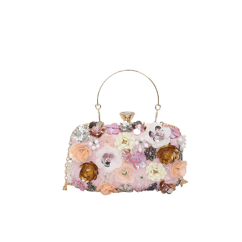 Women's Flower Dinner Fashion Chain Box Women's Shoulder Bag