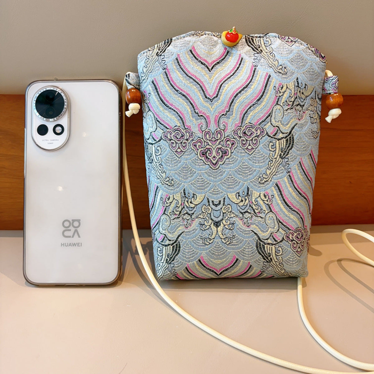 Song Dynasty Brocade Cloth Pattern Walking Phone Bags