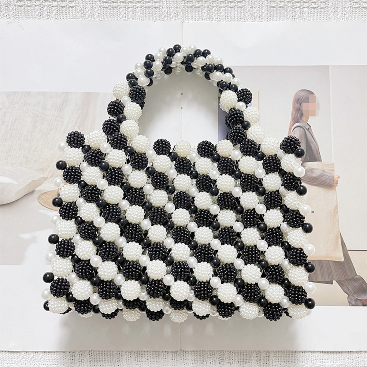Handmade Beaded Waxberry Beads High-grade Niche Handbags