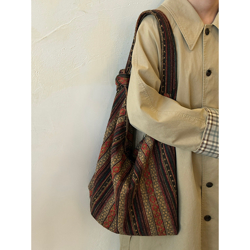 Women's Niche Ethnic Style Canvas Retro Commuter Women's Shoulder Bag