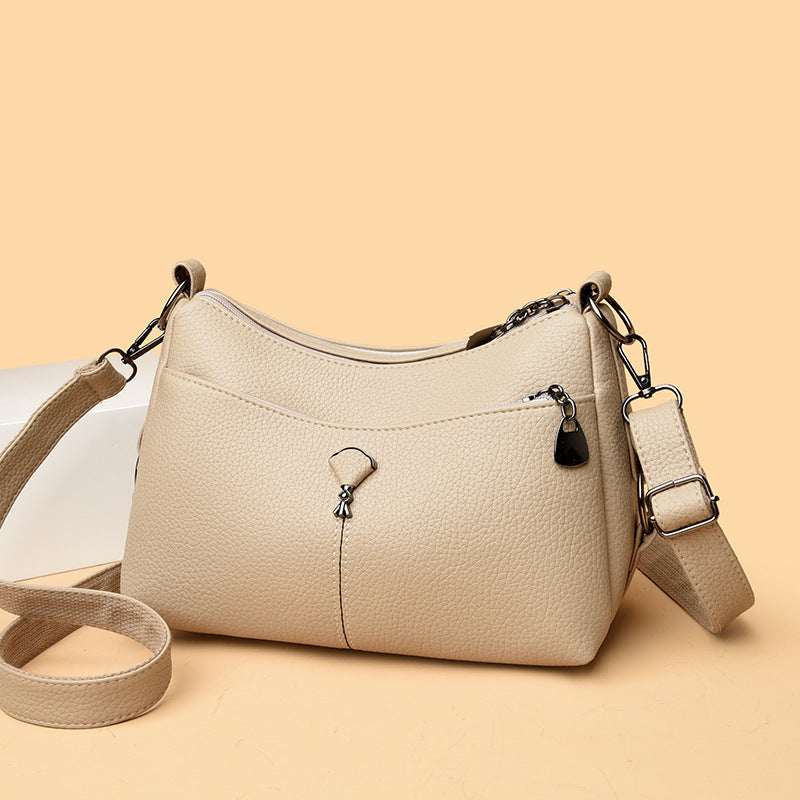Women's Mother Elegant Authentic Leather Tactile Feel Women's Shoulder Bag
