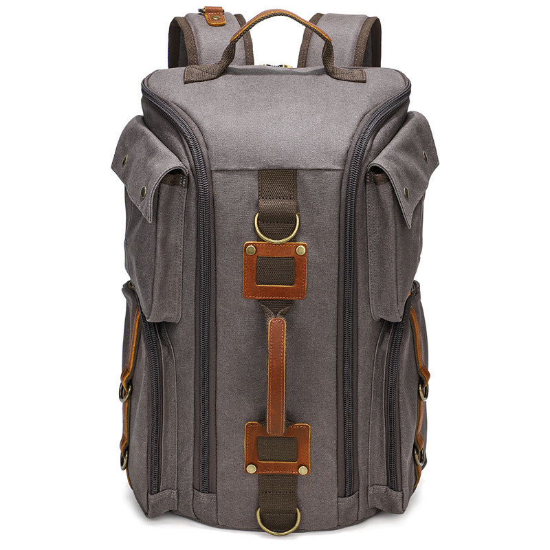 Men's Canvas Vintage Waterproof Large Capacity Computer Leisure Backpack