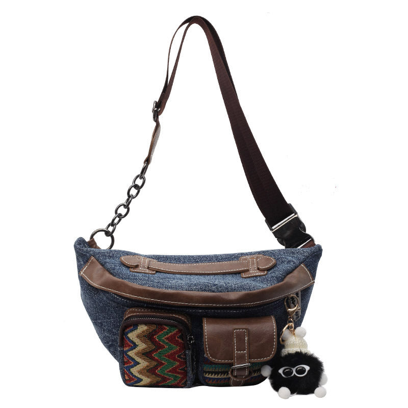Denim Sail Ethnic Embroidery Trend Dumpling Bags