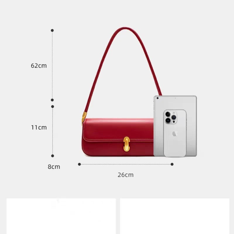Women's Red Wedding Bridal Niche Baguette Underarm Bags