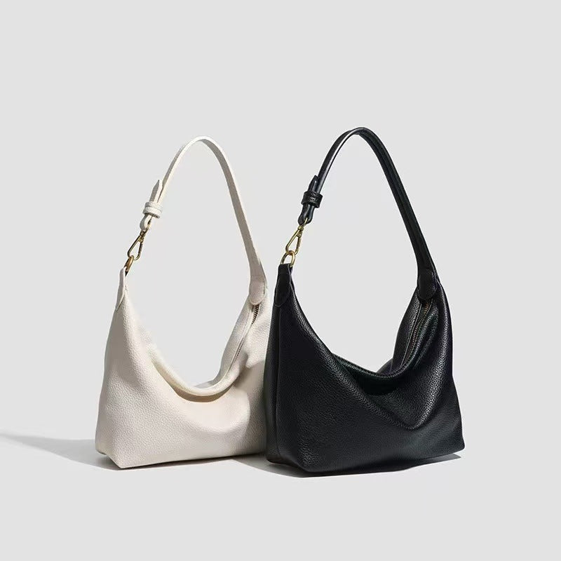 Women's Simple Stylish Litchi Pattern Underarm Soft Leather Women's Handbag