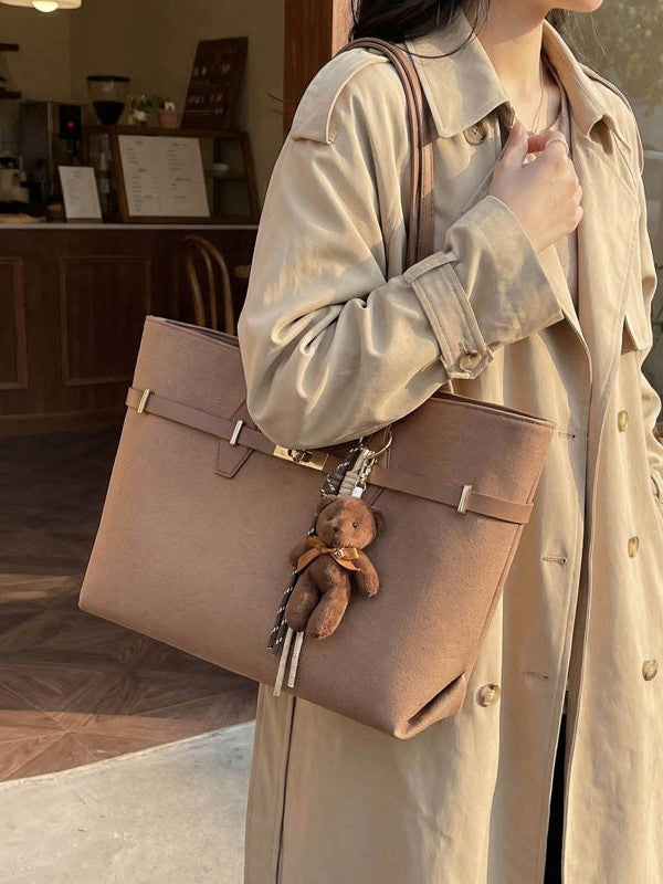 Women's Large Capacity Frosted Big Decoration Women's Shoulder Bag