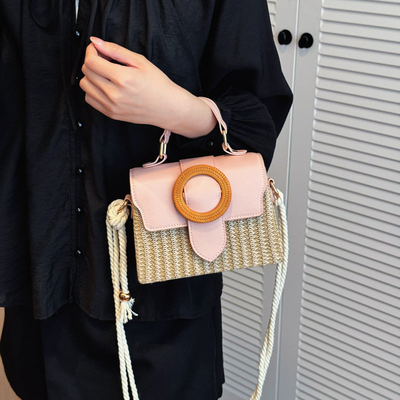 Women's Spring Straw Beach Summer Western Style Women's Messenger Bag