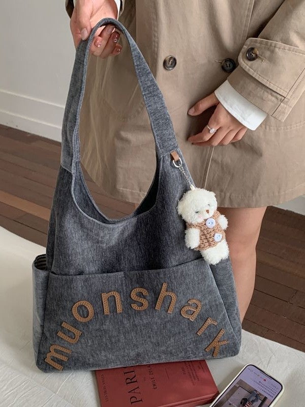 Women's Korean Simple Retro Fashion Letters Large Leisure Backpack
