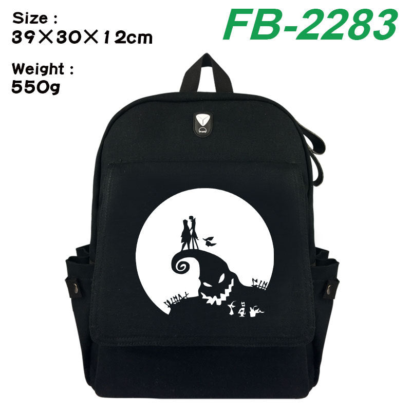 Christmas Night Horror Peripheral Printing Stylish Canvas Backpacks
