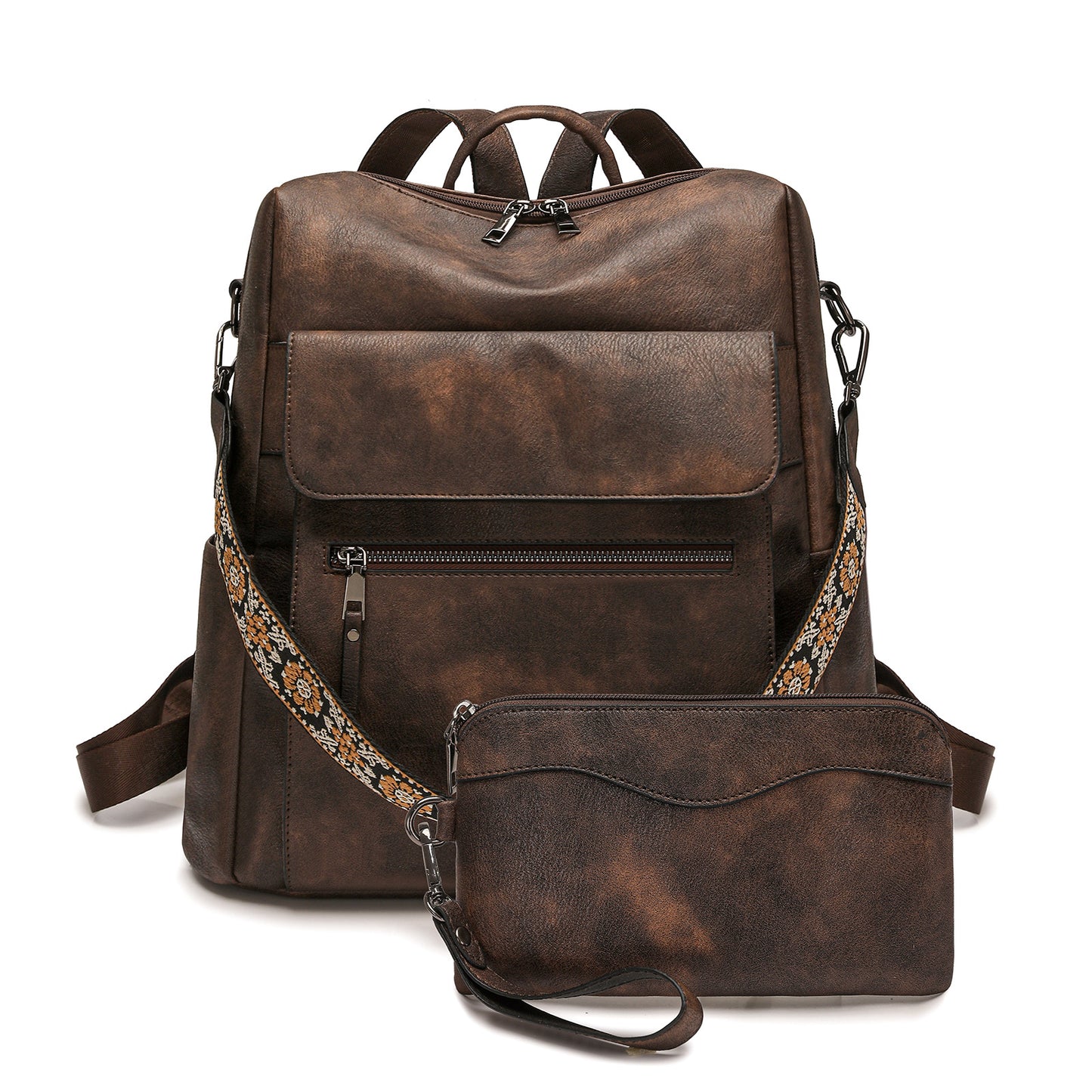 Women's Fashion Color Contrast Large Capacity Retro Bags