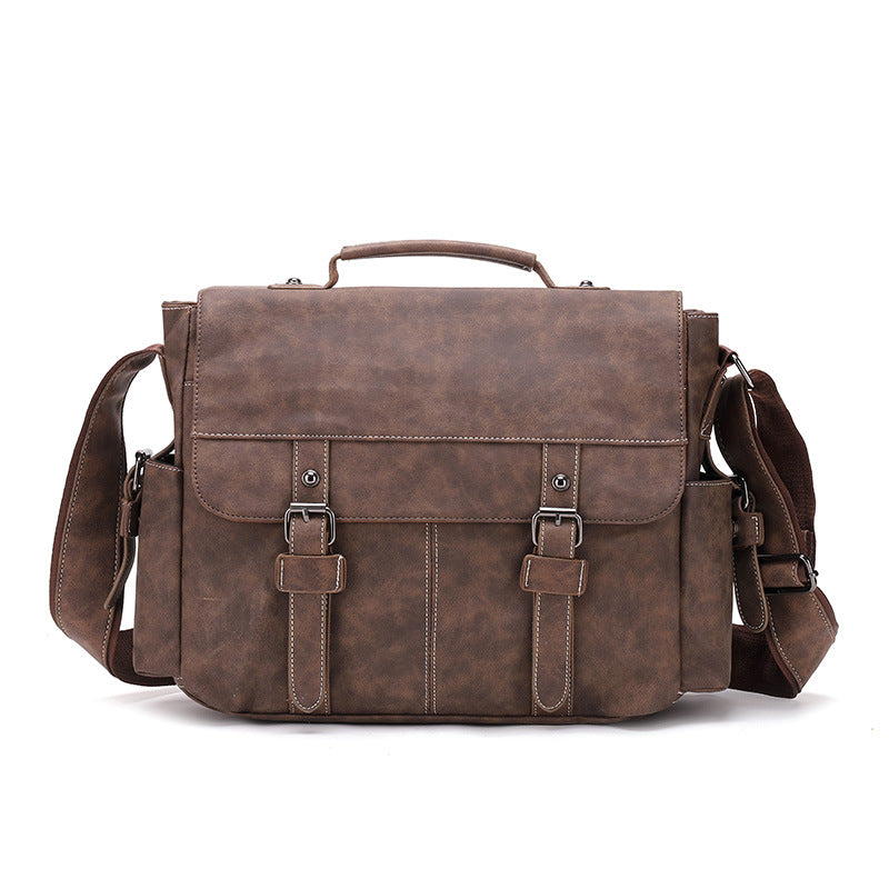 Men's Retro British Style Horizontal Large Capacity Shoulder Bags