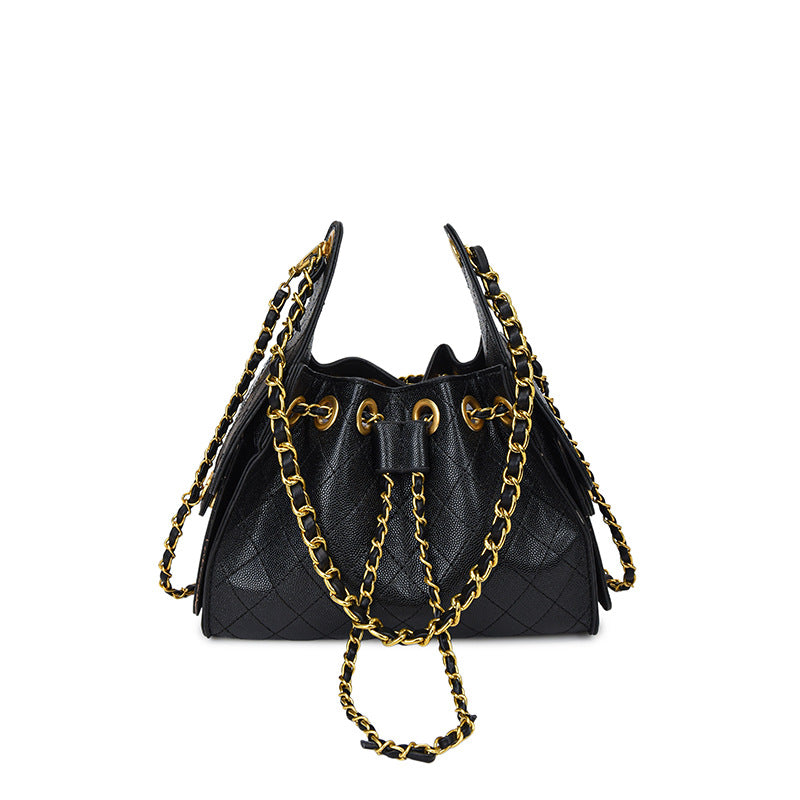 Daily Feeling Rhombus Drawstring Female Classic Bucket Bag