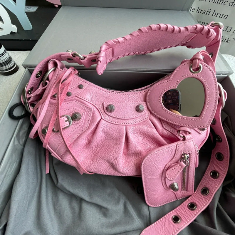 Women's Rivet Tassel Three-in-one January Tooth Fold Underarm Bag