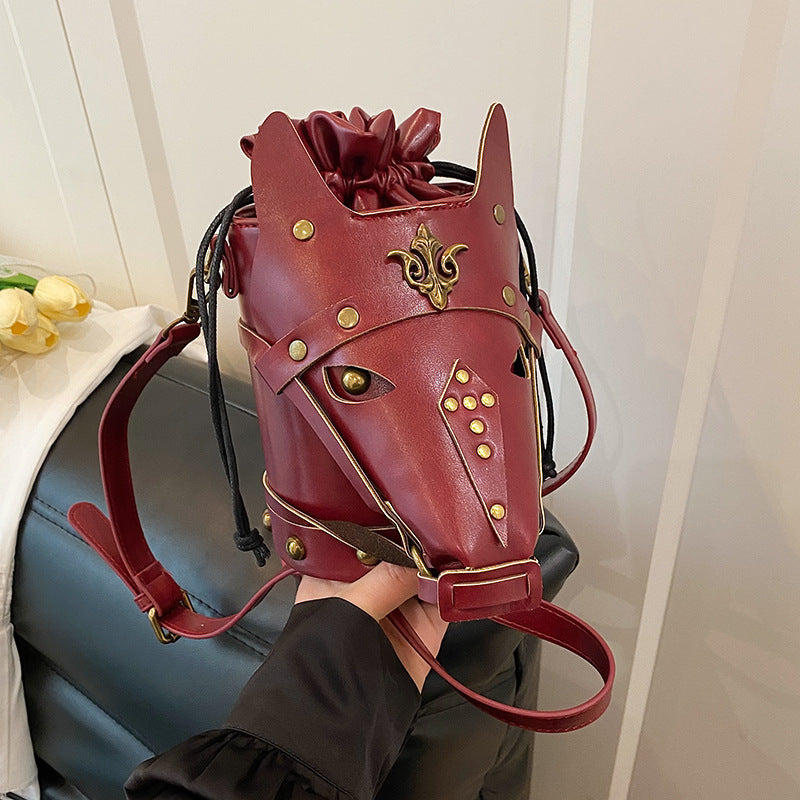 Women's Niche Medieval Retro Style Eccentric Personality Horse Head Women's Messenger Bag