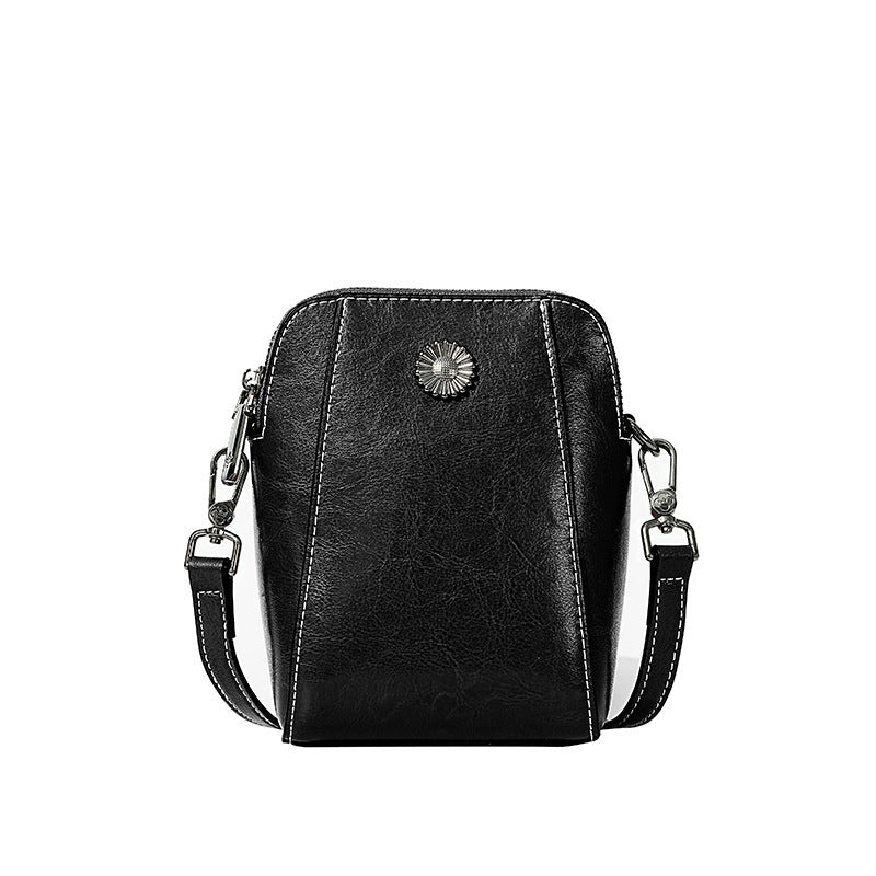 Women's Genuine Leather Fashion Niche Commuter Zipper Bags