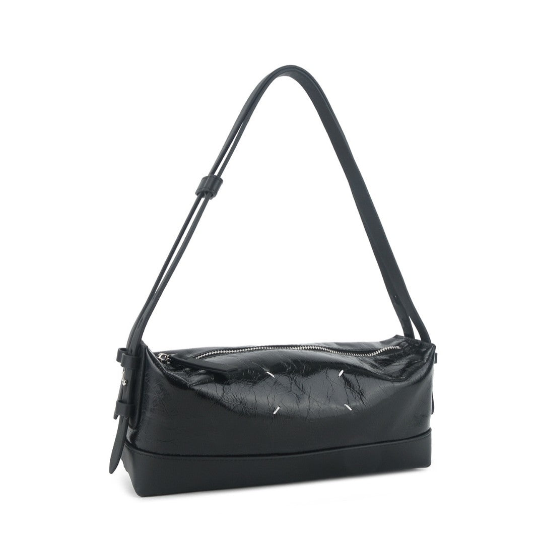Minimalist Line Oil Wax Leather Double Bags