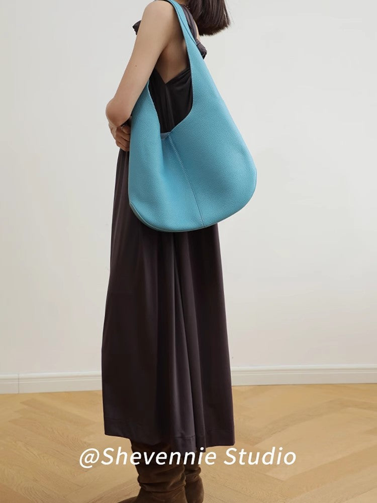 Lazy Soft Full Grain Leather Advanced Texture Women's Shoulder Bag