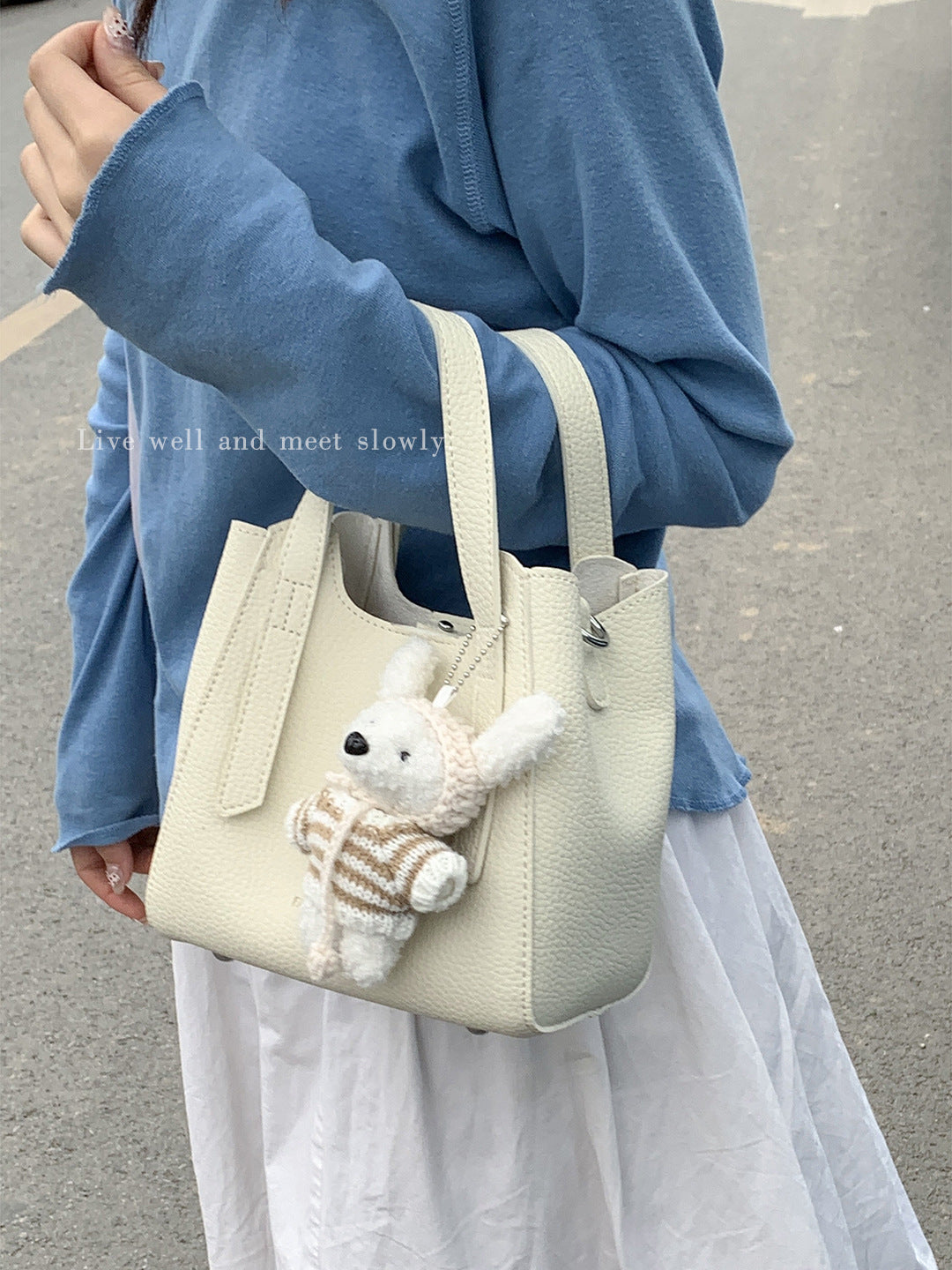 Women's Summer Fashion Carrying Lychee Pattern Simple Handbags