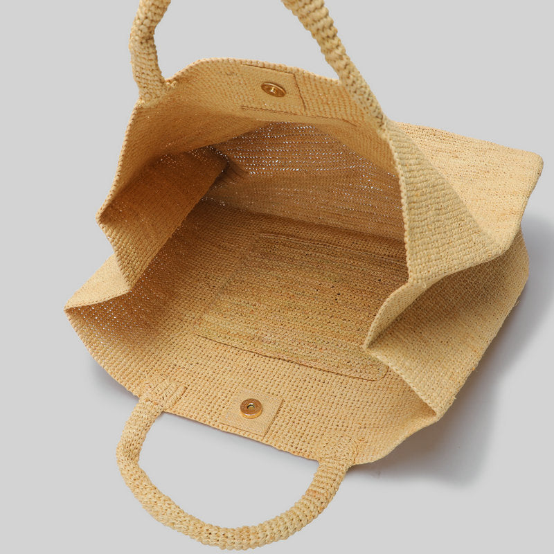 Women's Summer City Simple Straw Hand-held Pure Hand Raffia Tote Bags