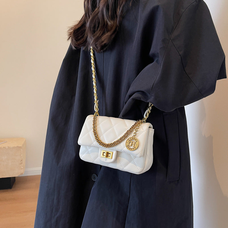Rhombus Embroidered Line Female Summer Popular Bags