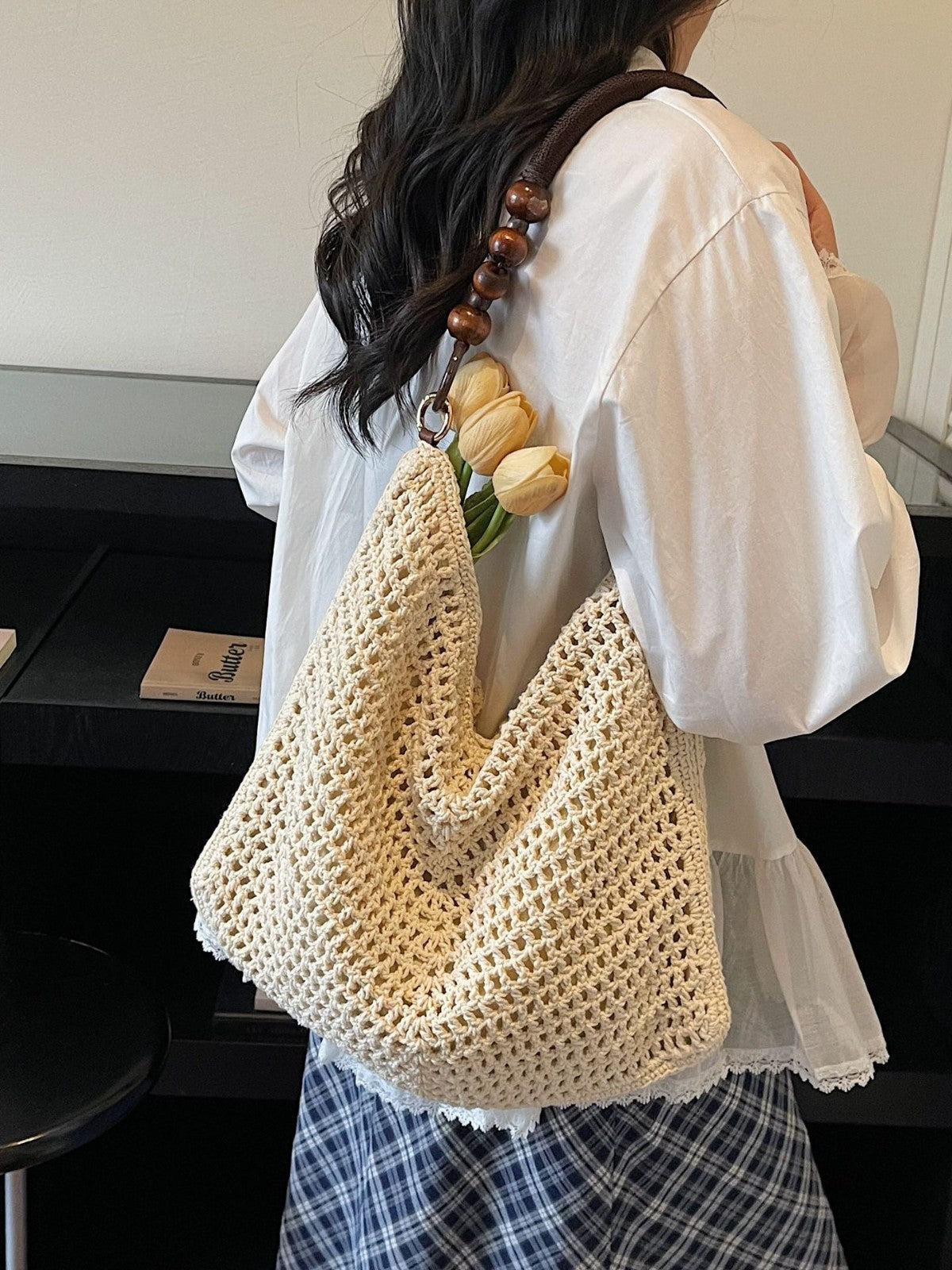 Women's Seaside Vacation Style Fashion Beach Woven Large Capacity Shoulder Bags