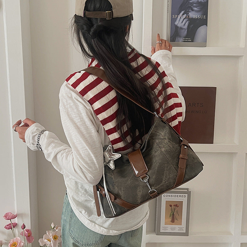 Sense Niche Stitching Western Style Large Tote Bags
