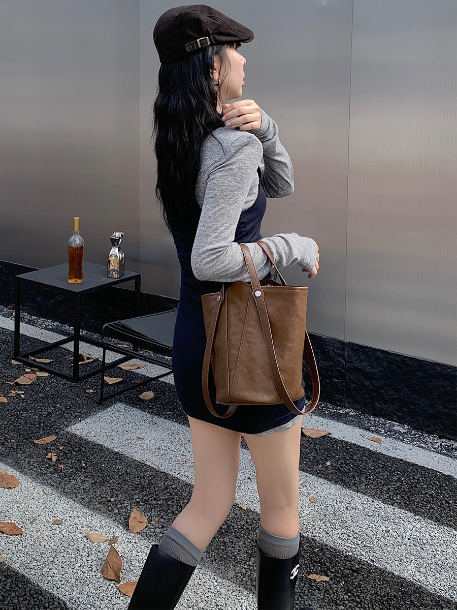 Women's First Layer Vegetable Tanning Leather Retro Bags