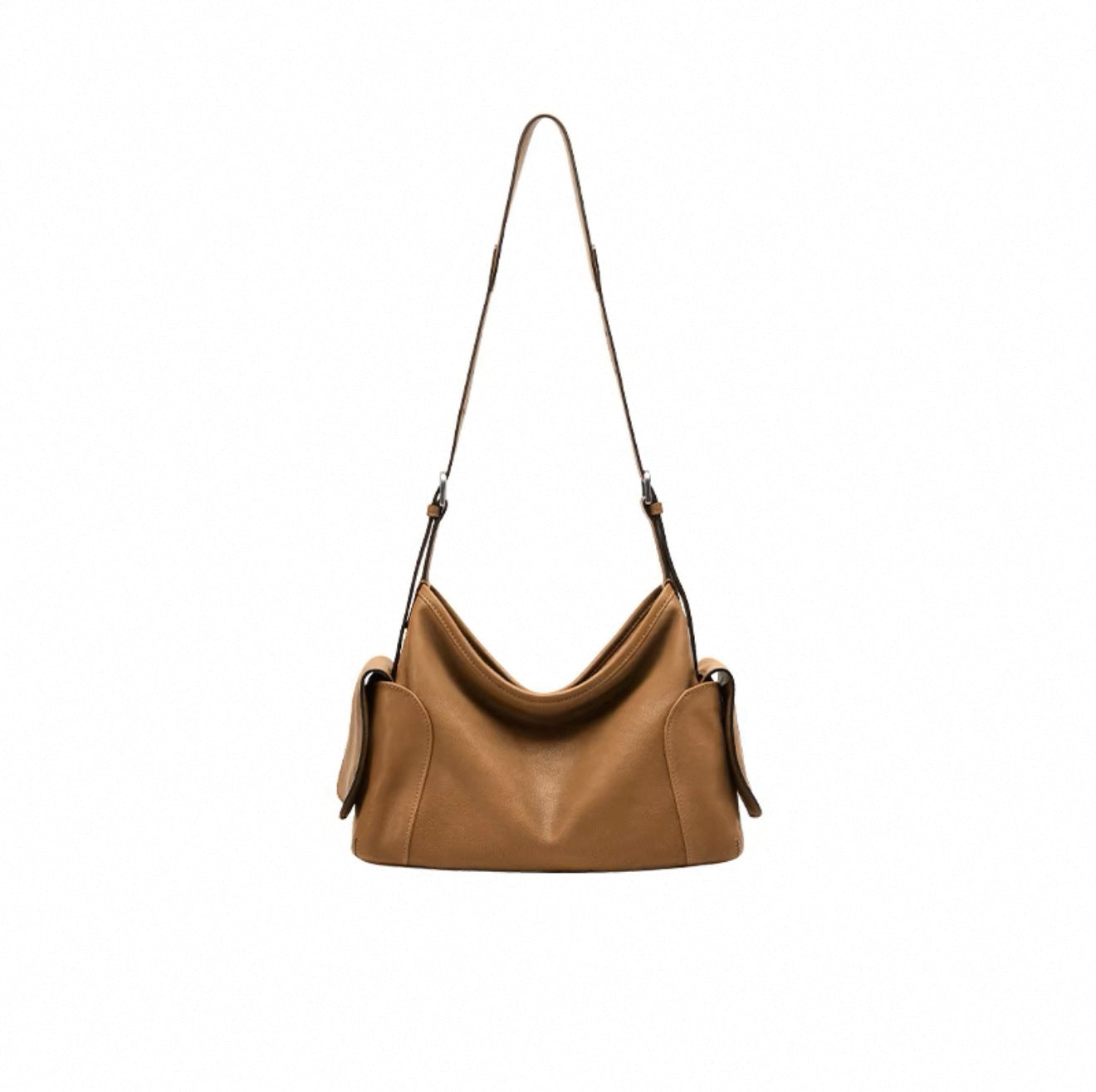 Women's Vegetable Tanning Leather Simple Niche Design Genuine Dumpling Women's Shoulder Bag