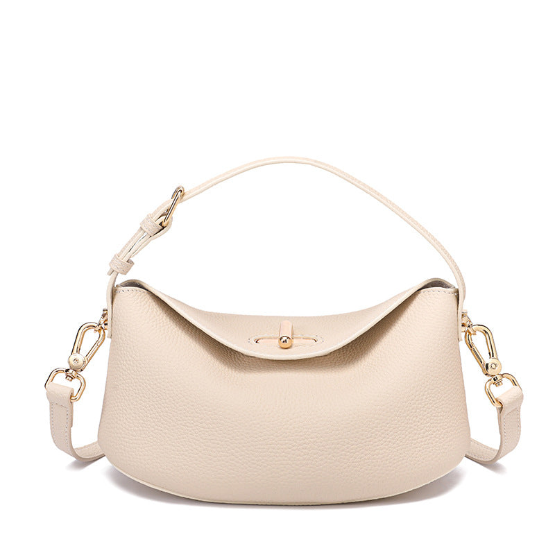 Women's Genuine Leather Simple Cowhide Fashion Portable Bucket Bags